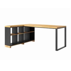 biurko narożne 180 cm, czarne, lewe, Modern Office