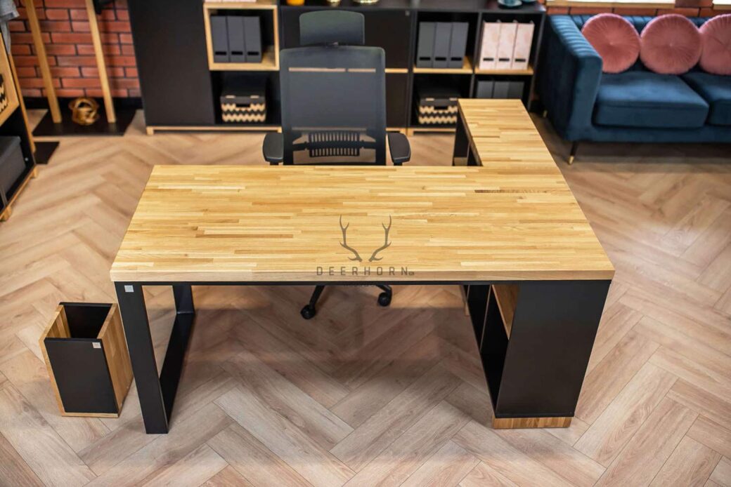 biurko z litego drewna loft