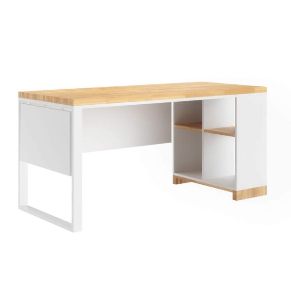 Modern Office biurko 160 cm z blendą białe
