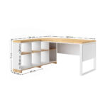 biurko narożne z osłoną, drewniane