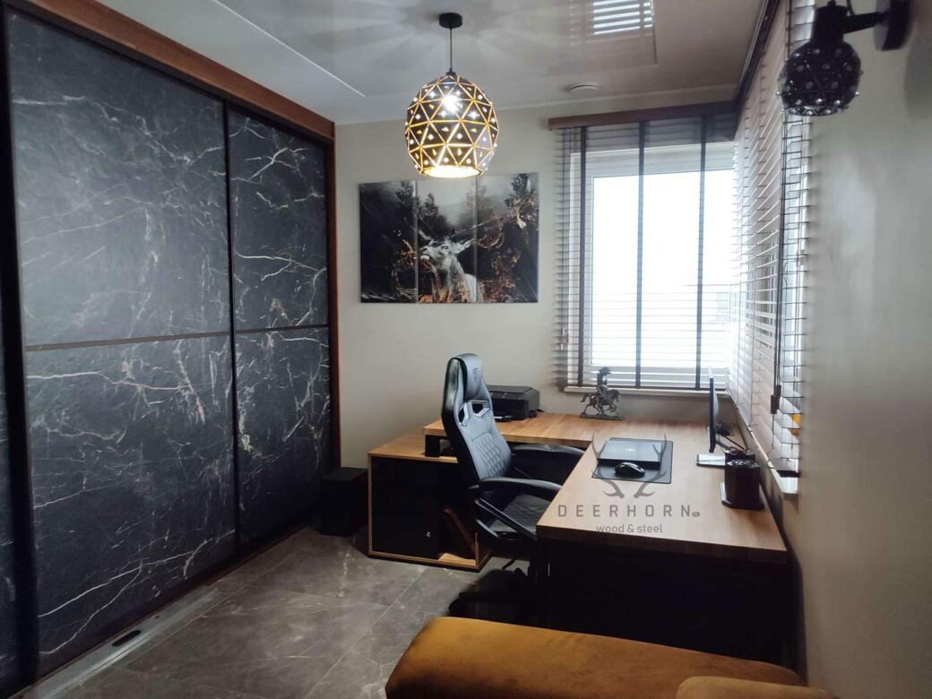 Biurko loft do biura, gabinetu premium od Deerhorn