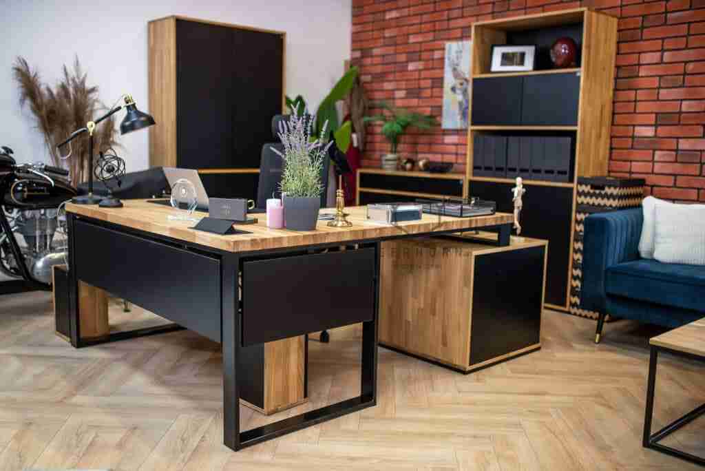 Biurko narożne minimalistyczne industrialne Loft Office Slim