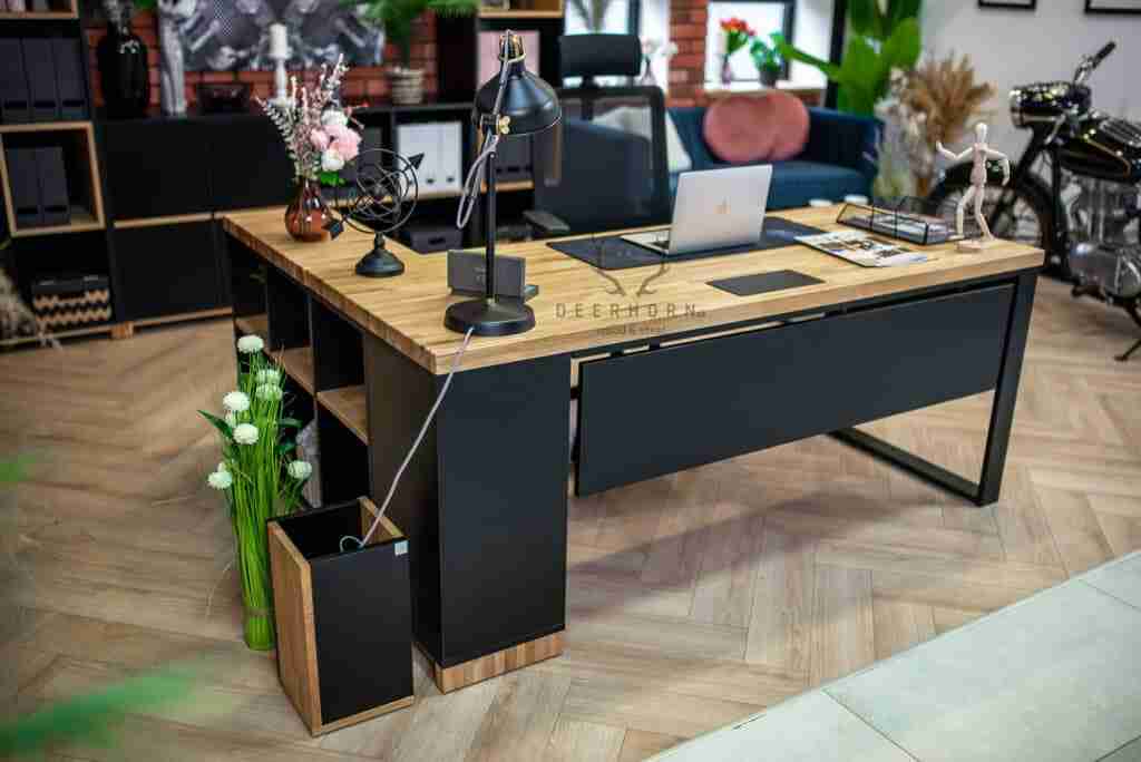 Nowoczesne biurko narożne loft industrialne z osłoną 😍