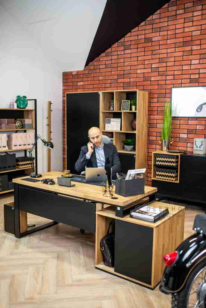 Biurko z nadstawką na monitor loft industrialne premium 🔥