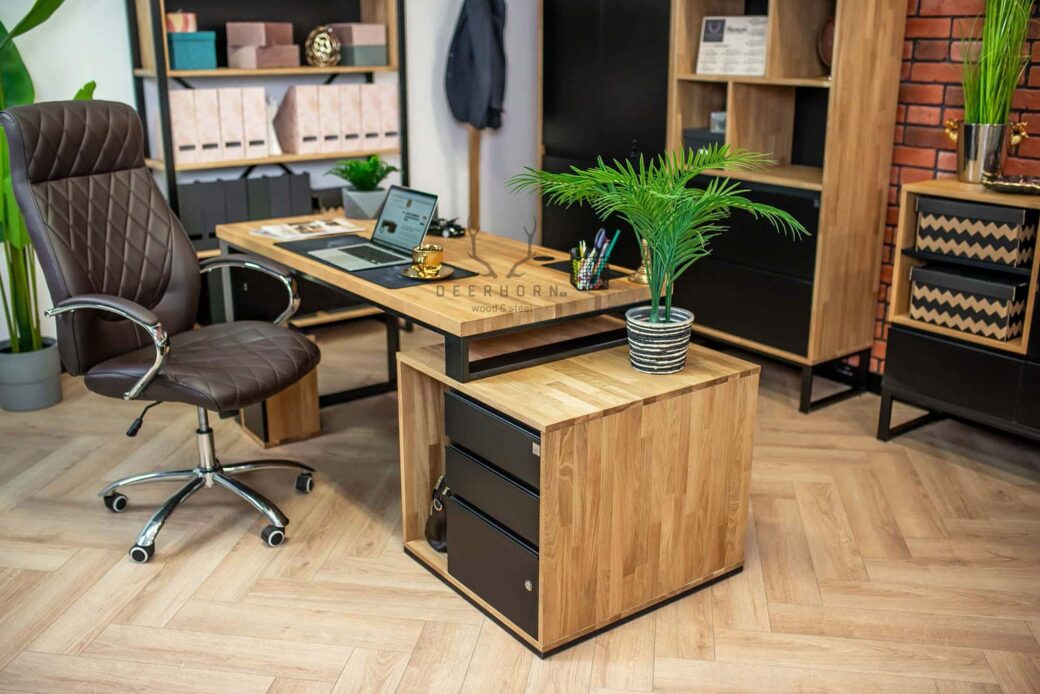 Nowoczesne biurko do gabinetu i domowego biura w stylu loft