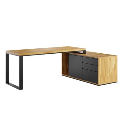 Biurko-Office-Plus-160cm-czarne-bez-blend-kontener-prawe