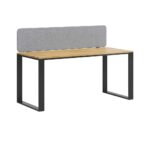 Biurko z przegrodą biurową akustyczną do open space, z cienkim blatem slim 160x70