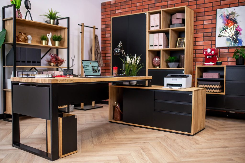 biurko nowoczesne drewno