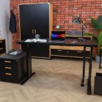 biurko podnoszone, z kontenerkiem