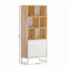 regał drewniany z półkami, biały