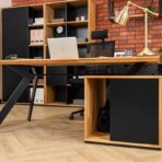 biurko nowoczesne metal drewno