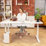 białe biurko do pracy biurowej