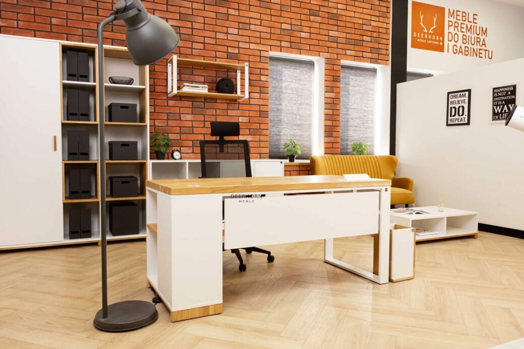 Biurko nowoczesne z litego drewna w stylu skandynawskim loft