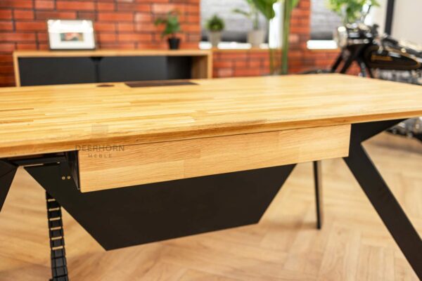 biurko blat drewniany z szufladą