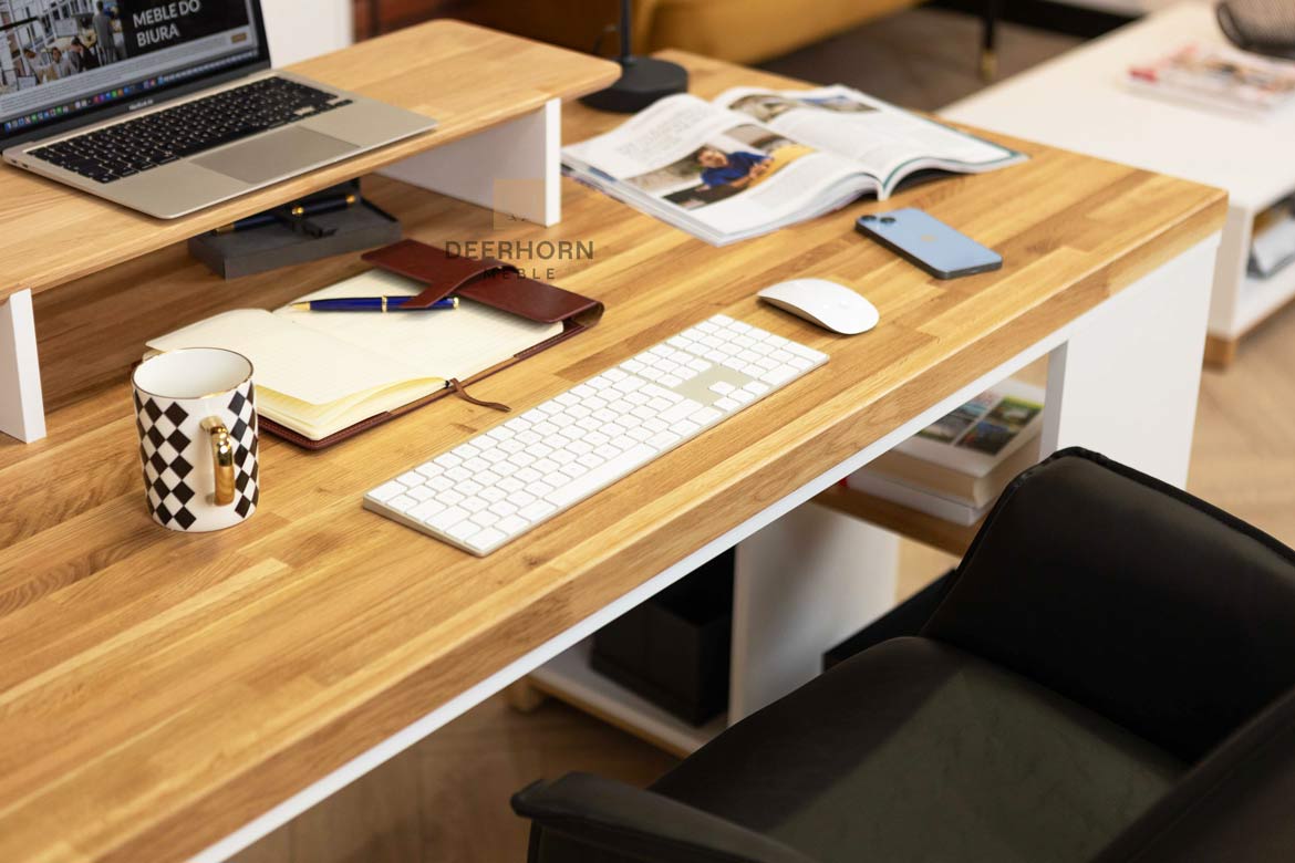 Biurko w nowoczesnym stylu, doskonałe dla osób ceniących sobie minimalistyczne i funkcjonalne rozwiązania