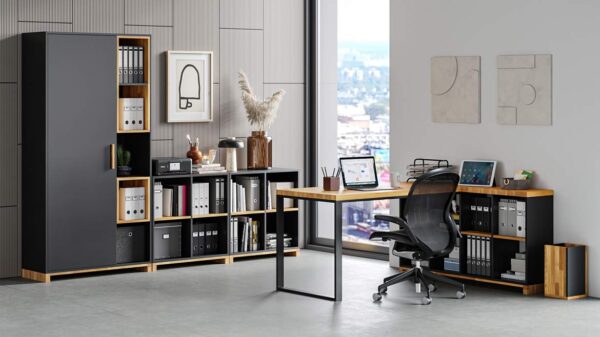 meble czarne do biura modern office