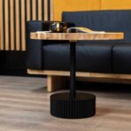 stolik kawowy dębowy z metalem