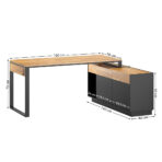 biurko narożne z powiekszonym kontenerkiem