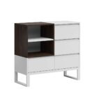 komoda z szufladami heban biała