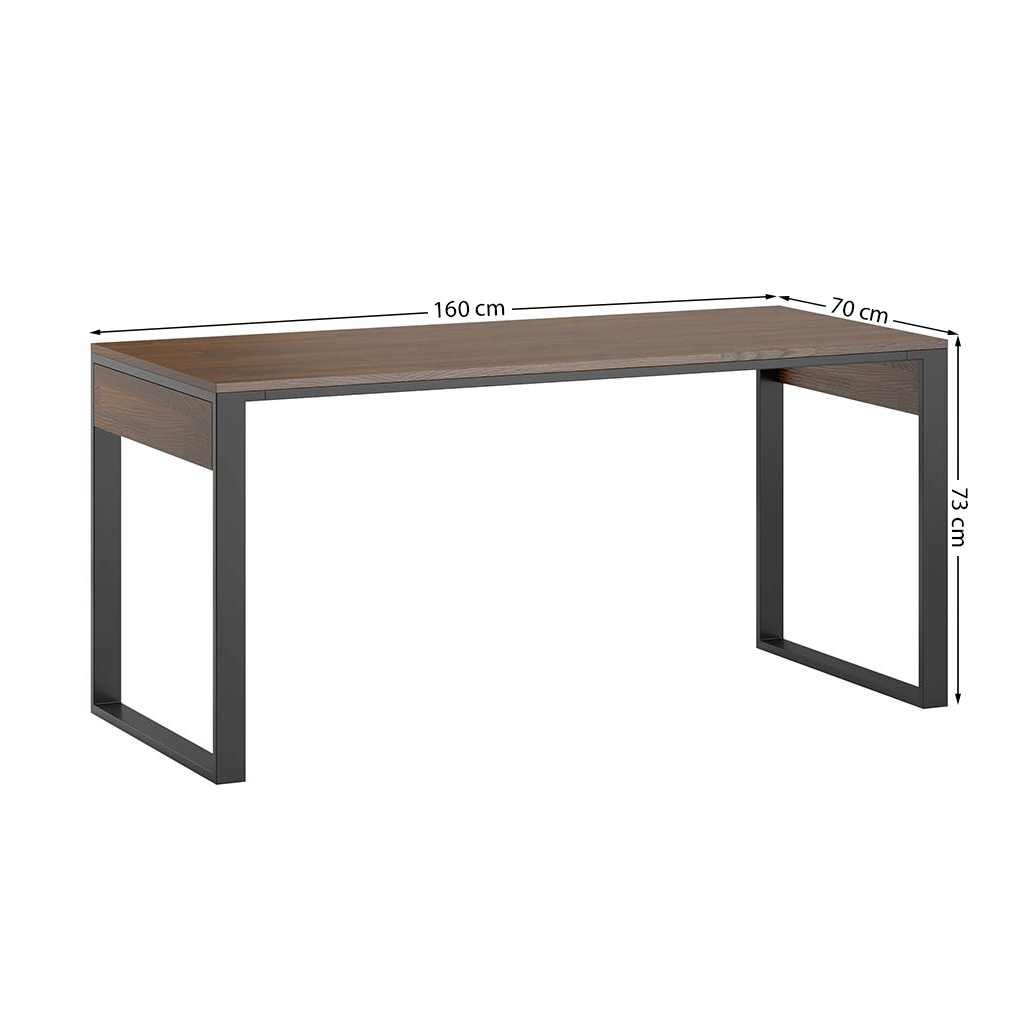 proste biurko z blatem z ciemnego drewna proste biurko z blatem z ciemnego drewna