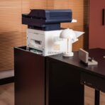 biurko z szafką pod drukarkę