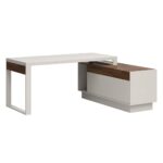 Nowoczesne biurowe biurko narożne do komputera z szufladami