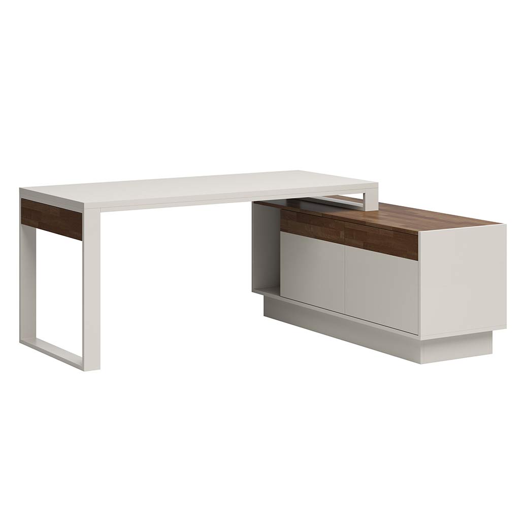 narożne biurko białe do biura