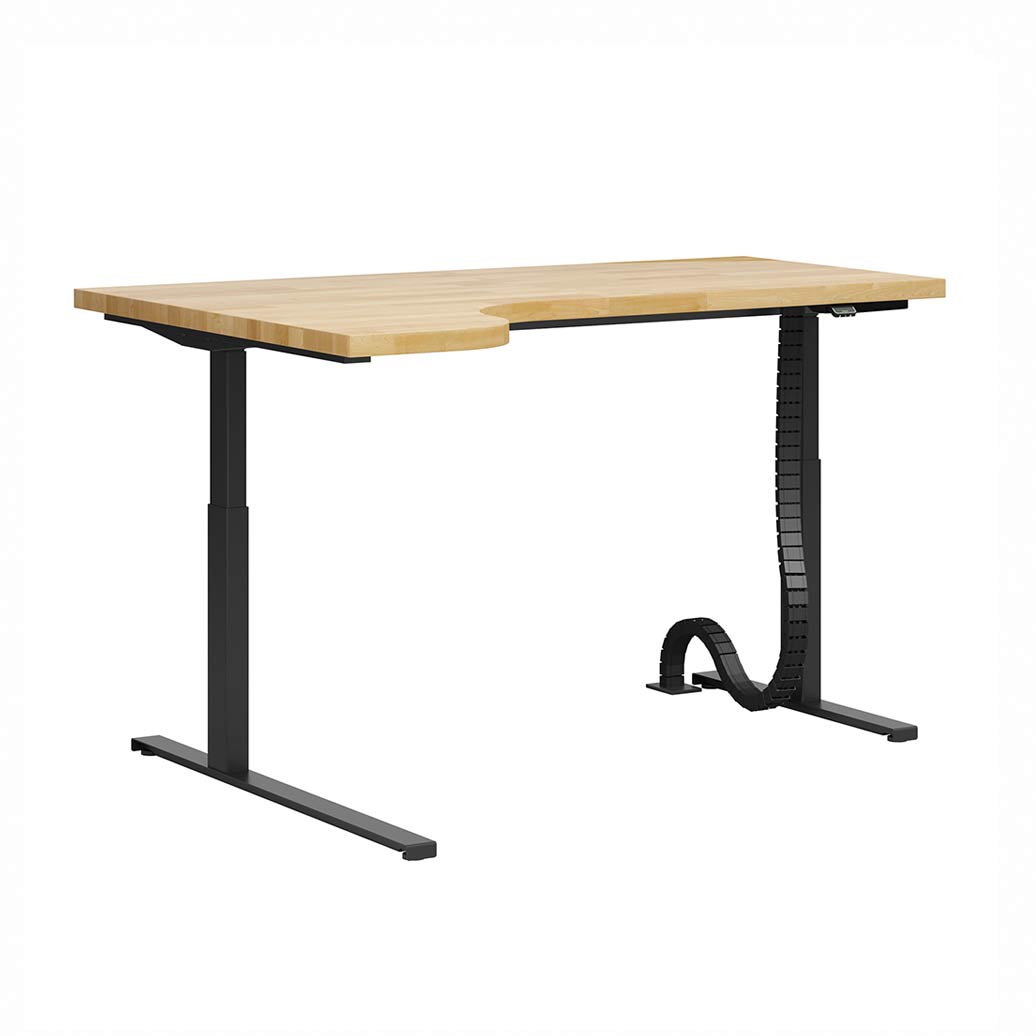 biurko ergonomiczne z wyciętym blatem