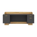 biurowa lada z drewnem i kontenerkami