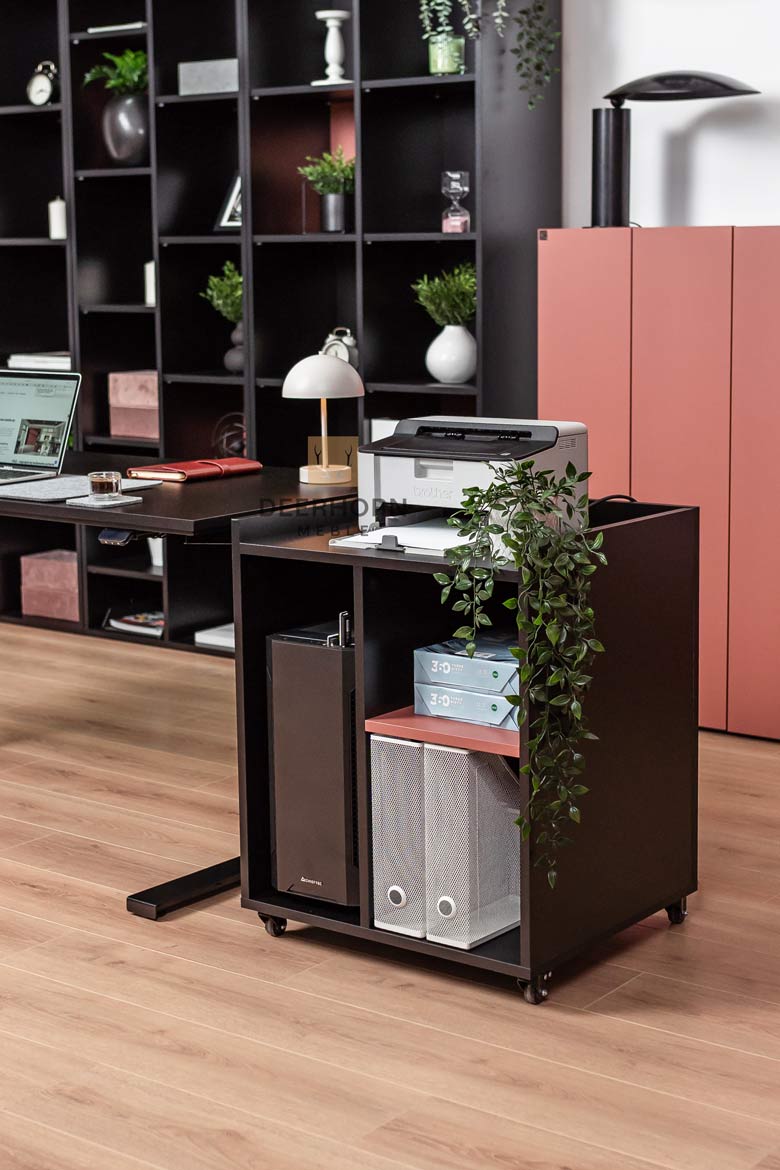 kontenerek-na-kolkach-z-drukarka kontenerek na kółkach z drukarką