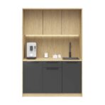 kuchenny aneks biurowy z LED