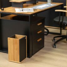 meble biurowe drewniane czarne nowoczesne