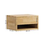 Szafka nocna wisząca drewniana do sypialni