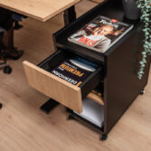 wąski kontenerek na kółkach z szufladą