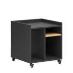 Mobilna szafka biurowa z półką w odcieniu drewna z otwartą zabudową