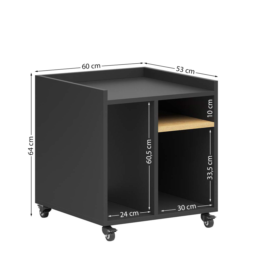 mobilna-szafka-biurowa-z-polka-w-odcieniu-drewna-z-otwarta-zabudowa Mobilna szafka biurowa z półką w odcieniu drewna z otwartą zabudową