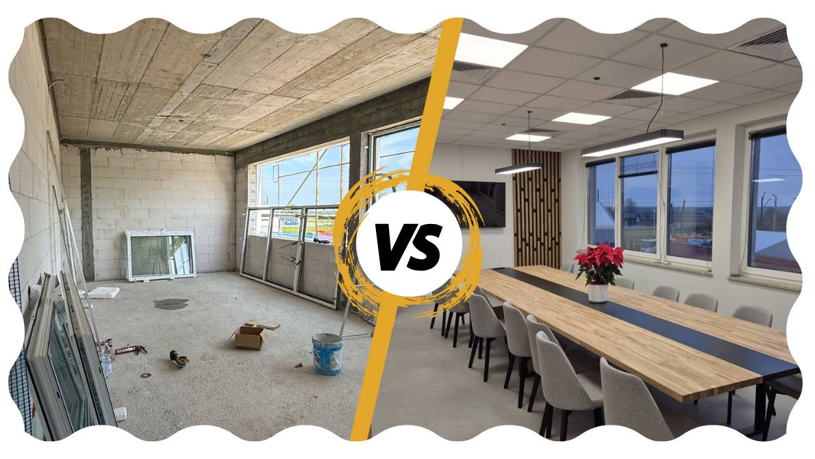 Przed i po ZGK Przeworsk z meblami Deerhorn