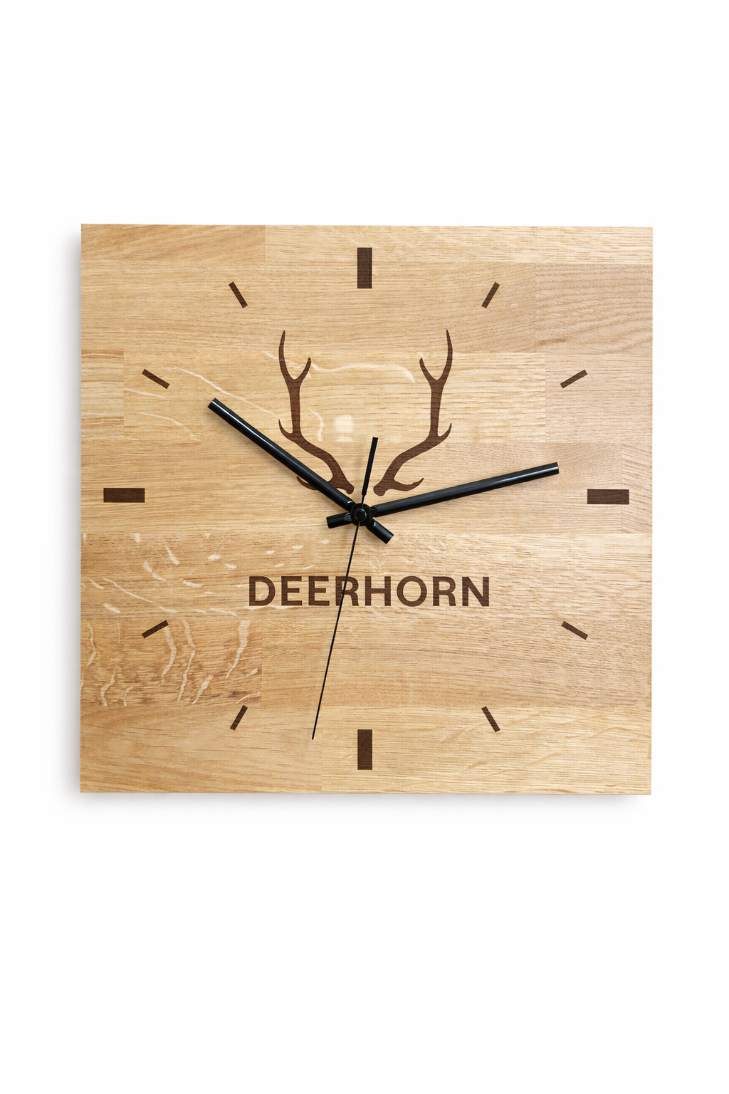 zegar biurowy na ścianę z drewna z indeksami