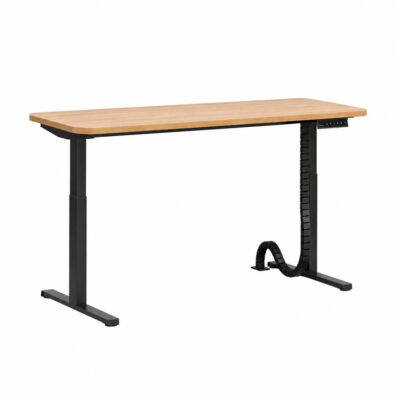 Biurko regulowane z zaokrąglonym blatem do home office