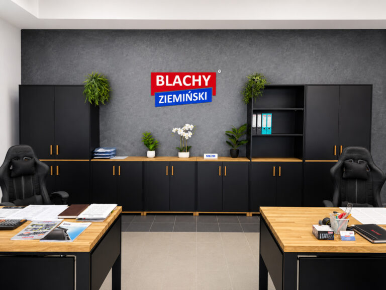 Zabudowa biurowa na wymiar dla firmy Blachy Ziemiński